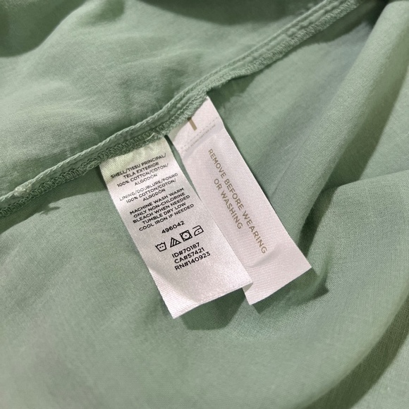 Lou & Grey [LOFT] Pintuck Mini Dress NWT Light Sage Green + V-Neck | XS · Small - Picture 10 of 14